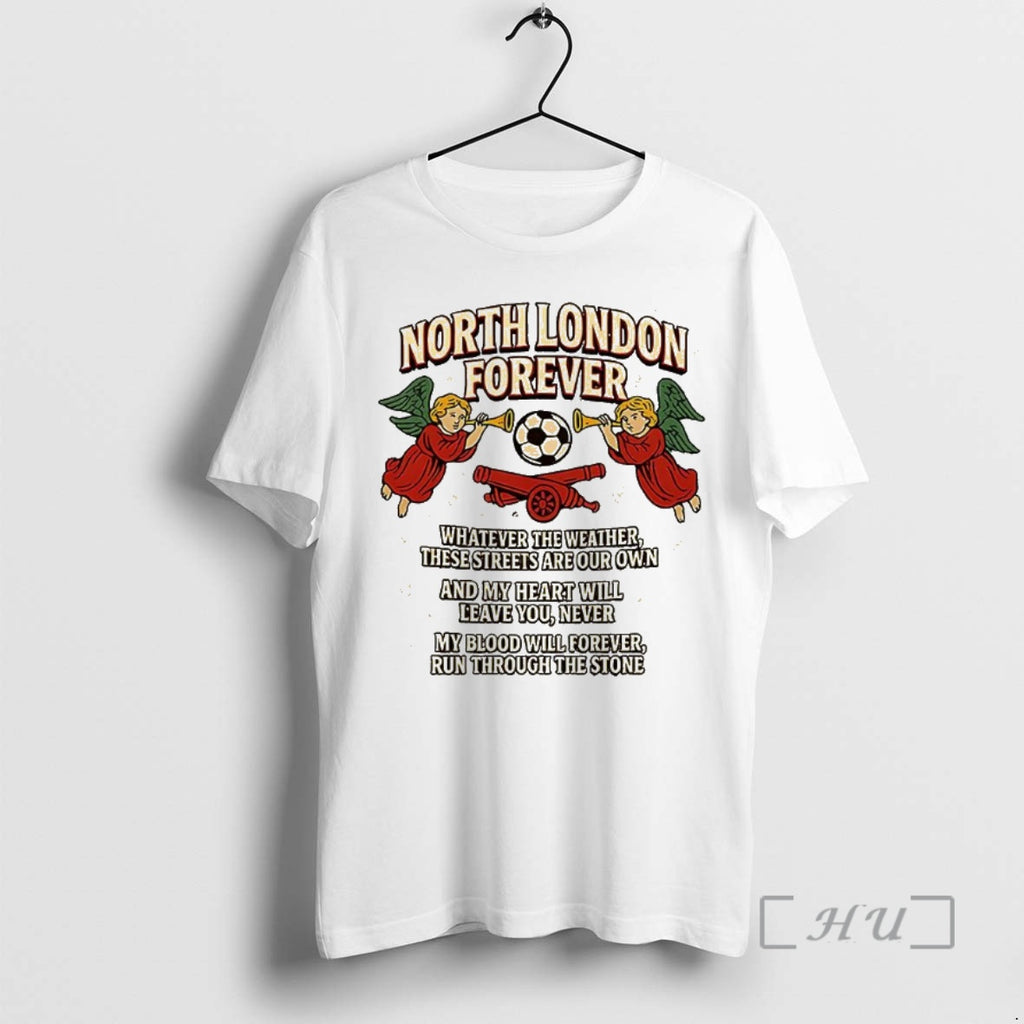 Officials North London Forever Arsenal Slogan Cannon And Angel Christmas Shirt Hoodie Sweatshirt | PurePodTees.com