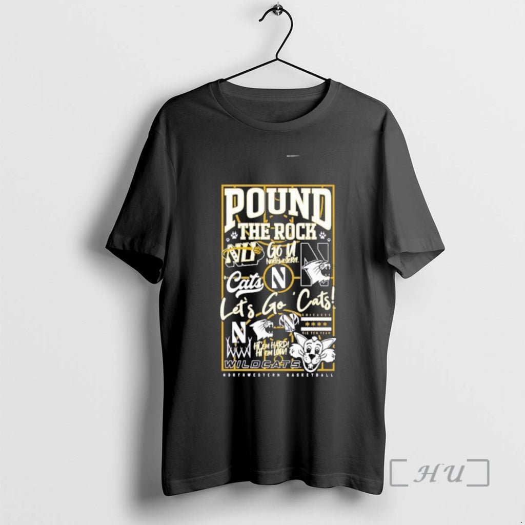 Officials Northwestern Football Pound The Rock Lets Go Cats Shirt Hoodie Sweatshirt | PurePodTees.com