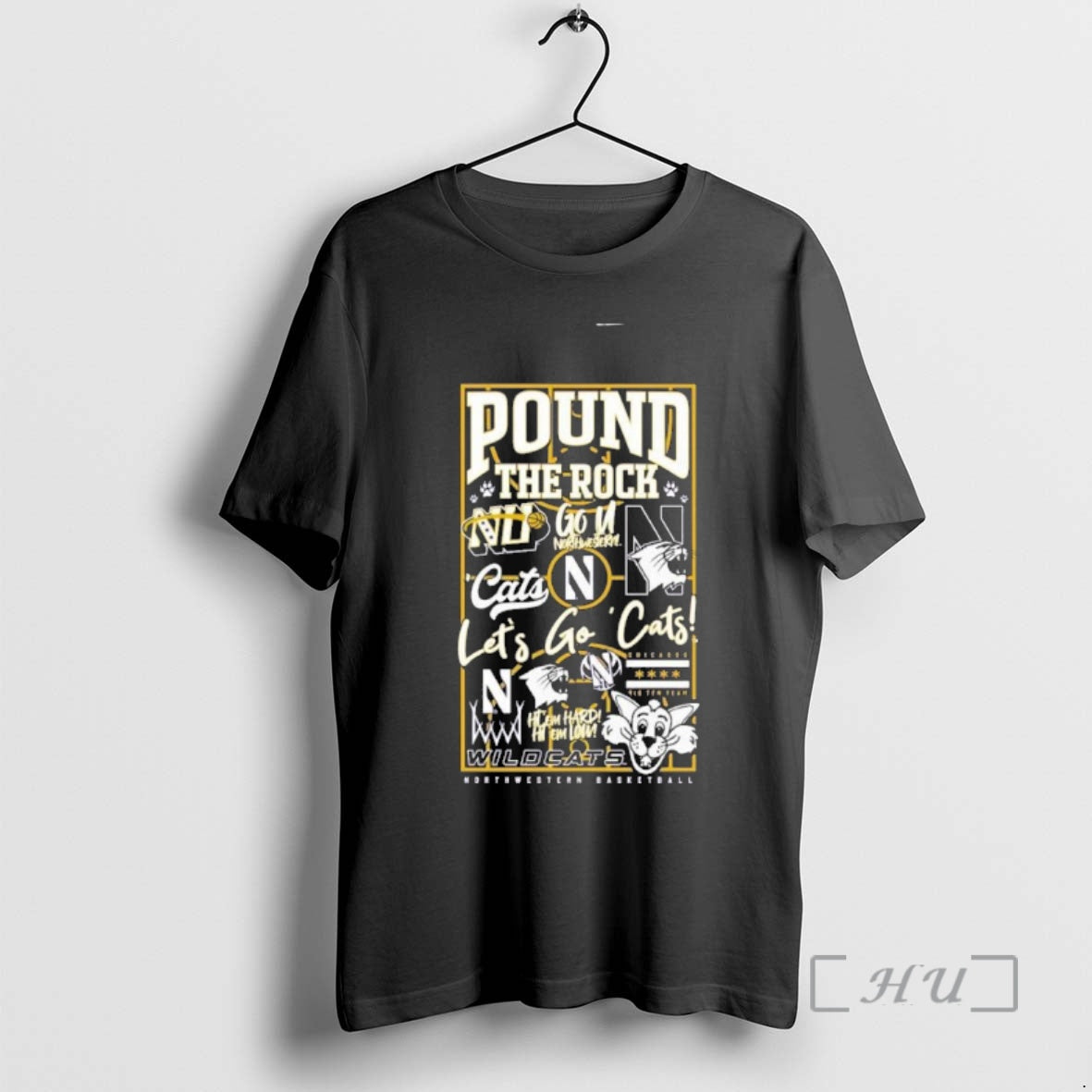 Officials Northwestern Football Pound The Rock Lets Go Cats Shirt Hoodie Sweatshirt | PurePodTees.com