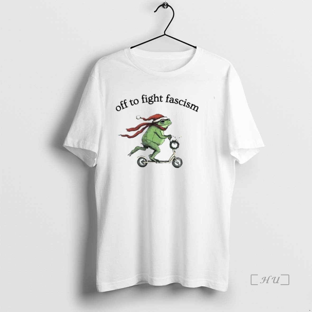 Officials Off To Fight Fascism Santa Frog Meme Liberal Christmas Shirt Hoodie Sweatshirt | PurePodTees.com
