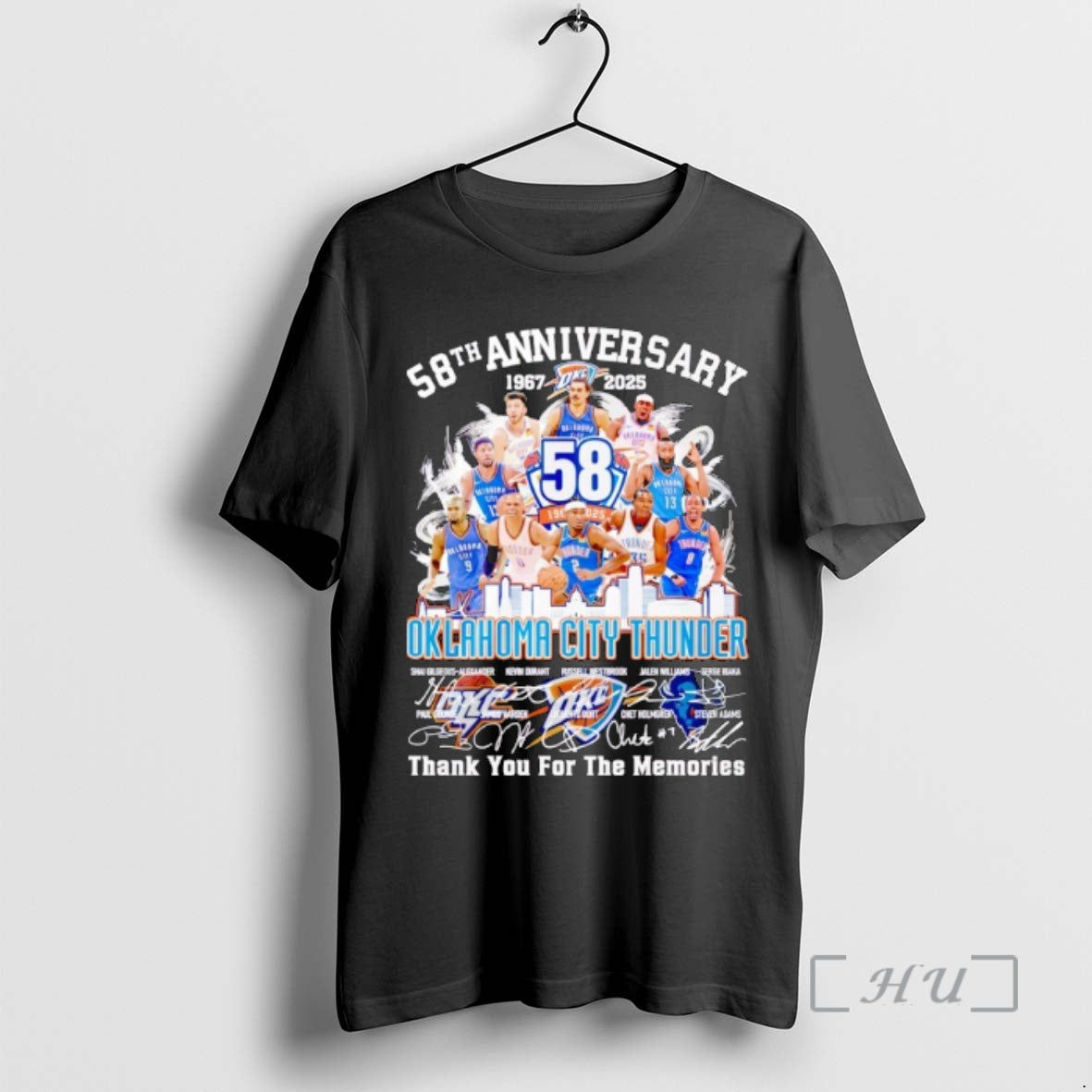 Officials Oklahoma City Thunder 58th Anniversary 1967 2025 Thank You For The Memories Premium Shirt Hoodie Sweatshirt