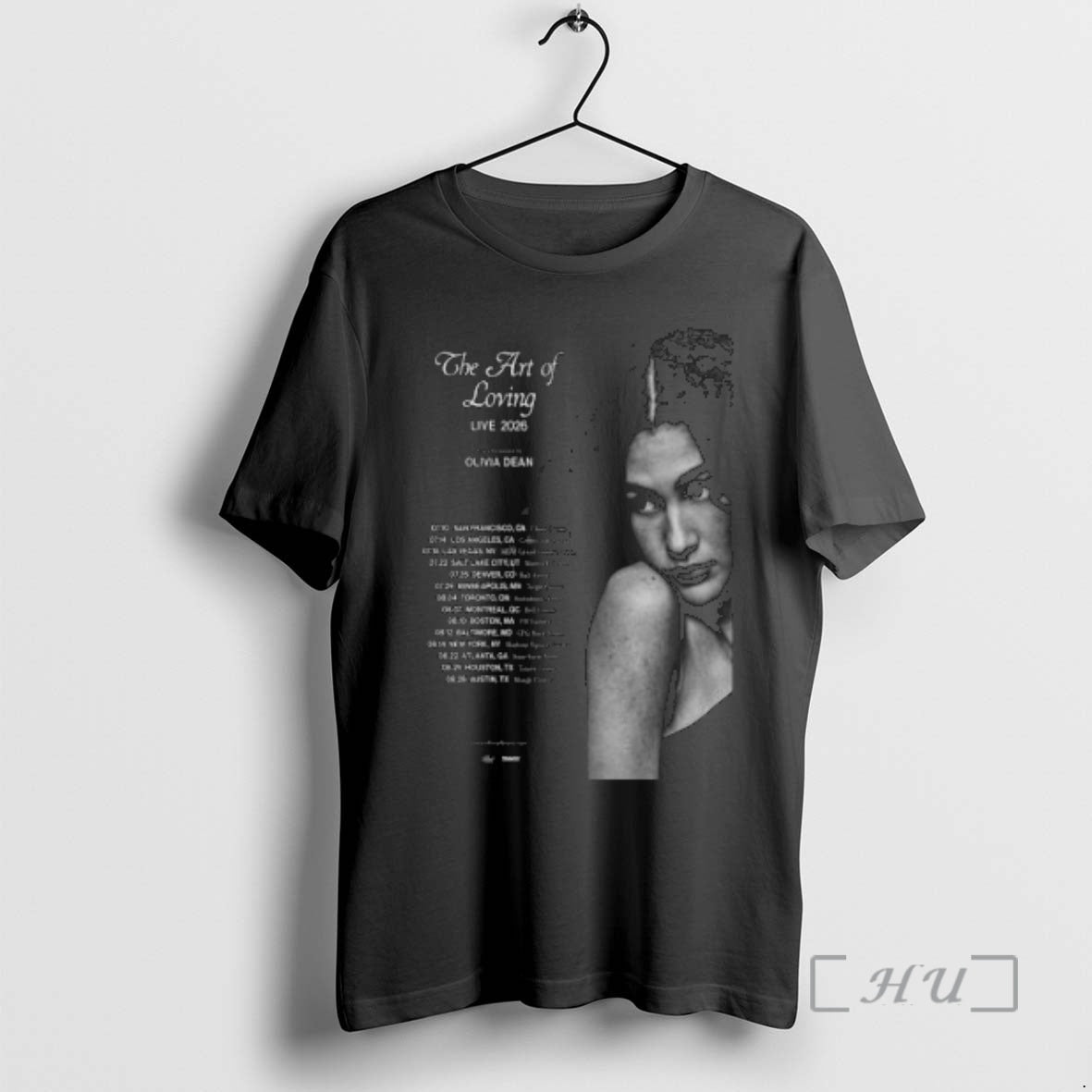 Officials Olivia Dean America And Canada Tour 2026 Circle Black Shirt Hoodie Sweatshirt | PurePodTees.com