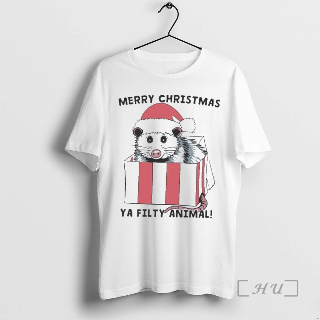 Officials Opossum Santa Merry Christmas Ya Filthy Animal Shirt Hoodie Sweatshirt | PurePodTees.com