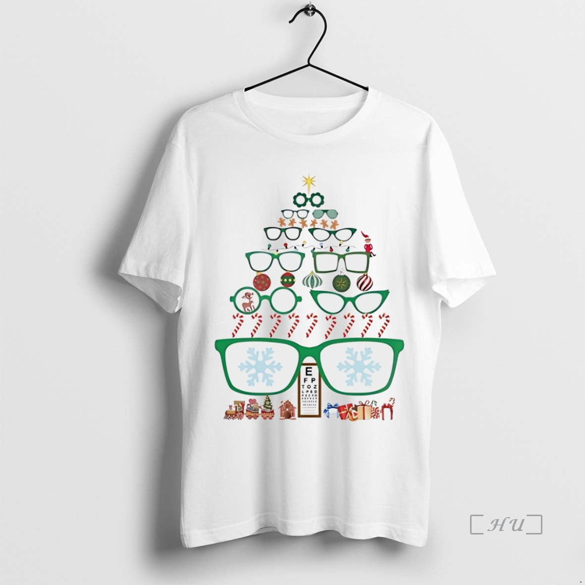 Officials Optometrist Christmas Tree Of Eyeglasses White Shirt Hoodie Sweatshirt | PurePodTees.com