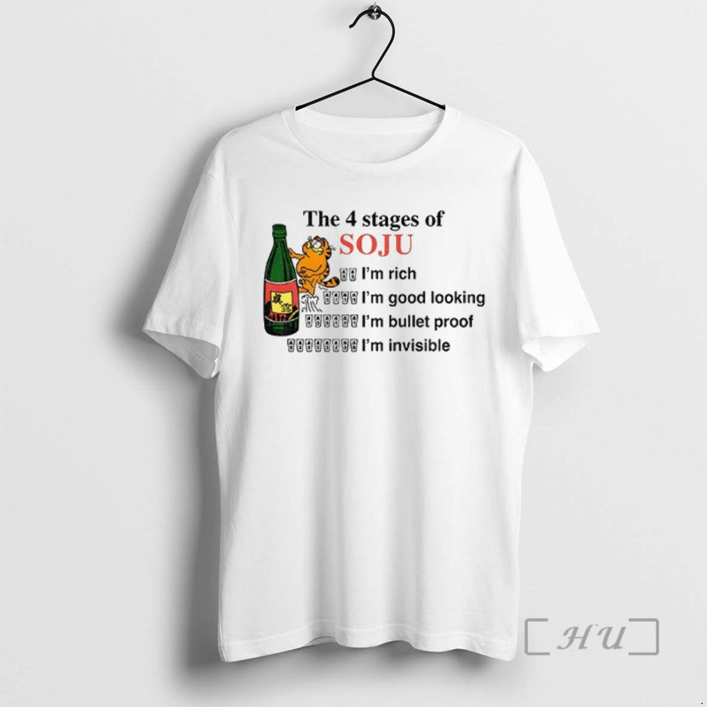 Officials Orange Cat The 4 Stages Of Soju Im Rich Im Good Looking Im Bullet Shirt Hoodie Sweatshirt | PurePodTees.com