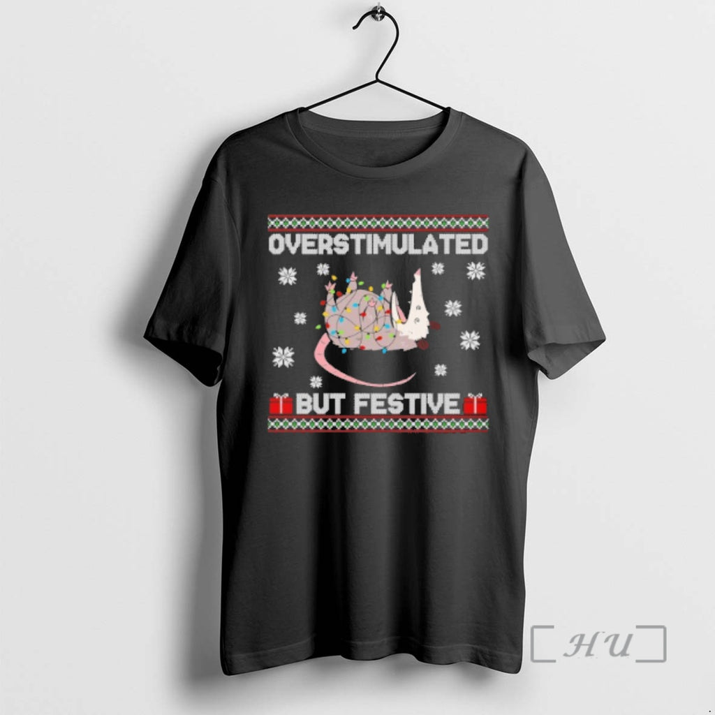 Officials Overstimulated But Festive Ugly Christmas Shirt Hoodie Sweatshirt | PurePodTees.com