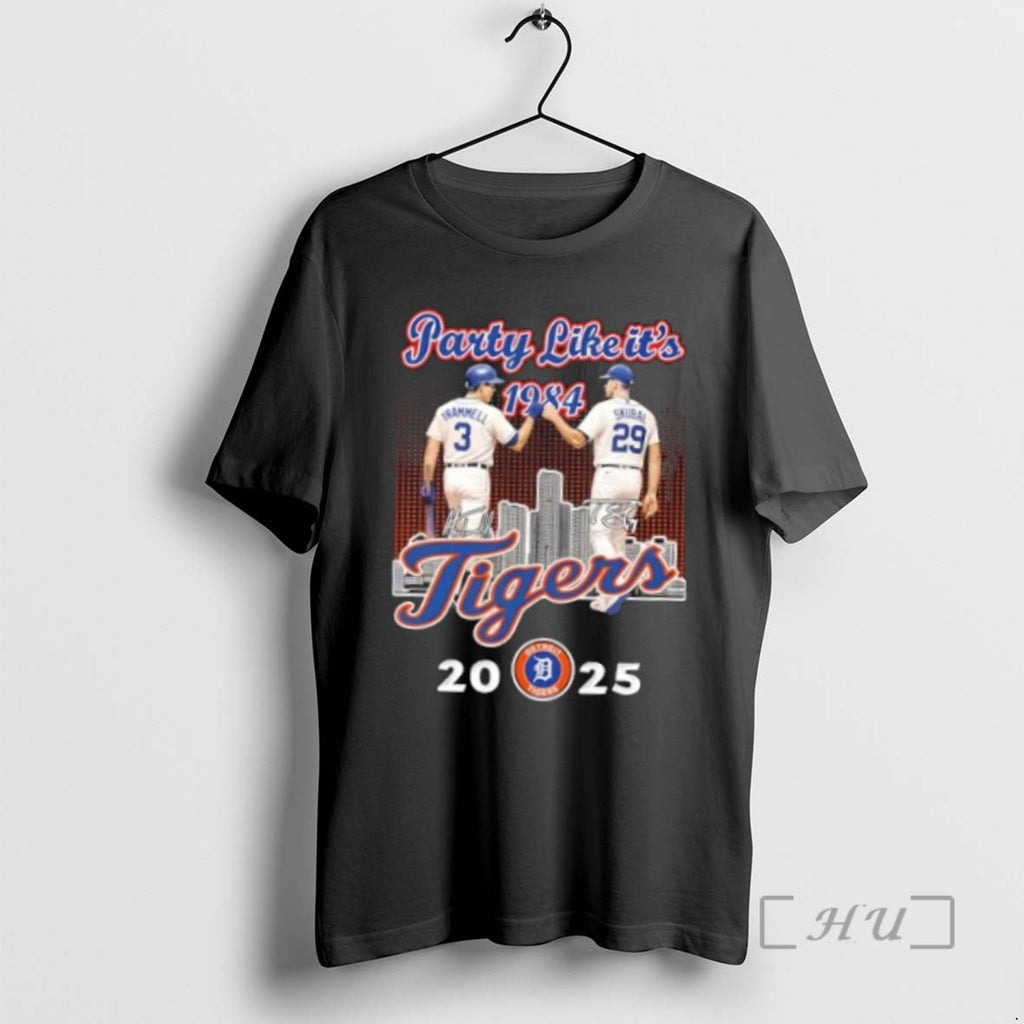 Officials Party Like Its 1984 Detroit Tigers Trammell X Skubal 2025 Skyline T Shirt Sweater