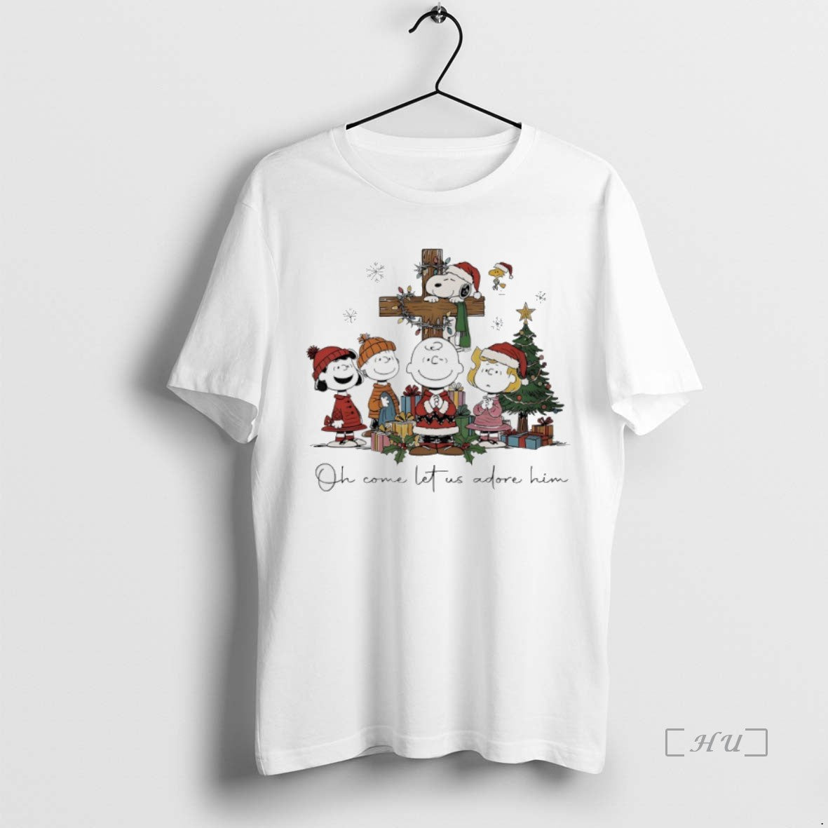Officials Peanuts Christmas 2025 Oh Come Let Us Adore Him Shirt Hoodie Sweatshirt | PurePodTees.com
