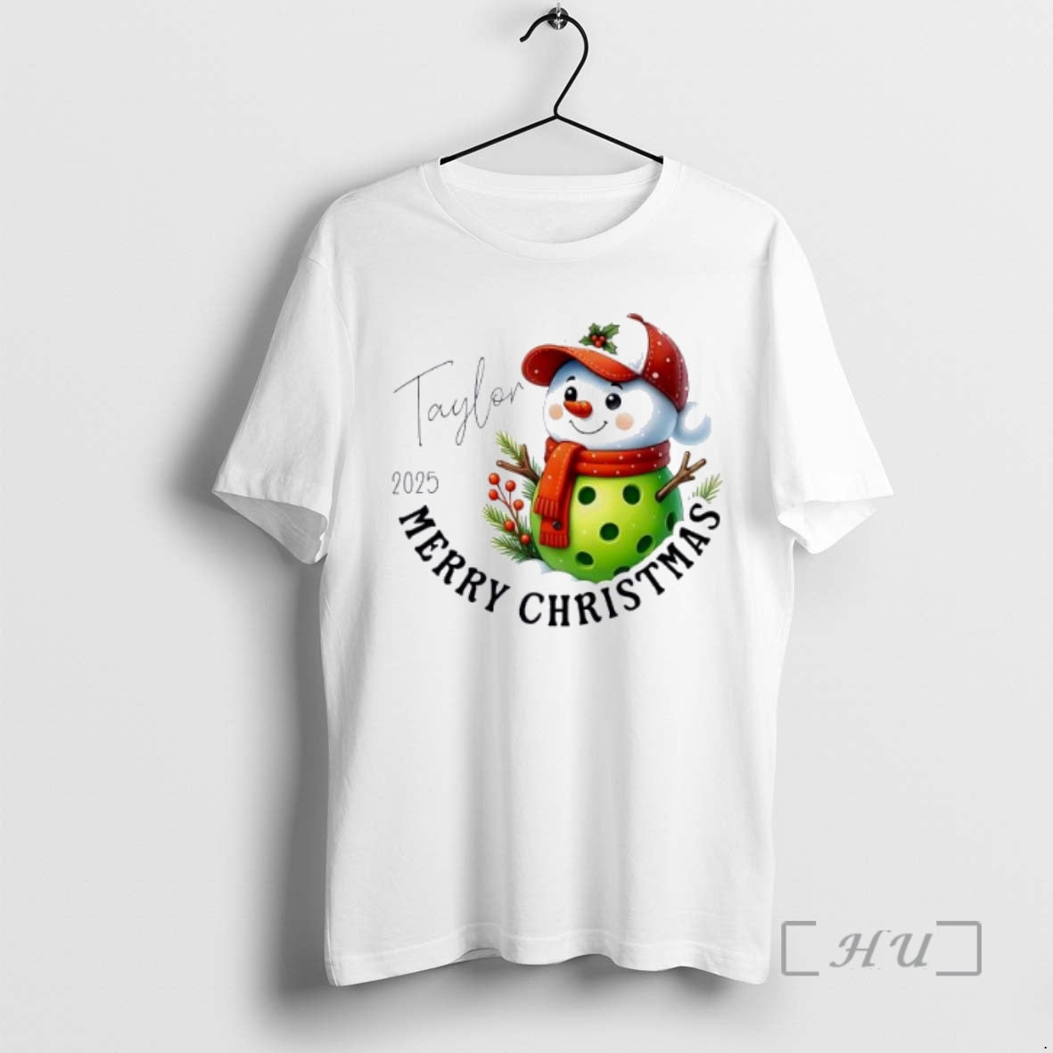 Officials Pickleball Snowman Merry Christmas 2025 Personalized Ornaments White Shirt Hoodie Sweatshirt | PurePodTees.com