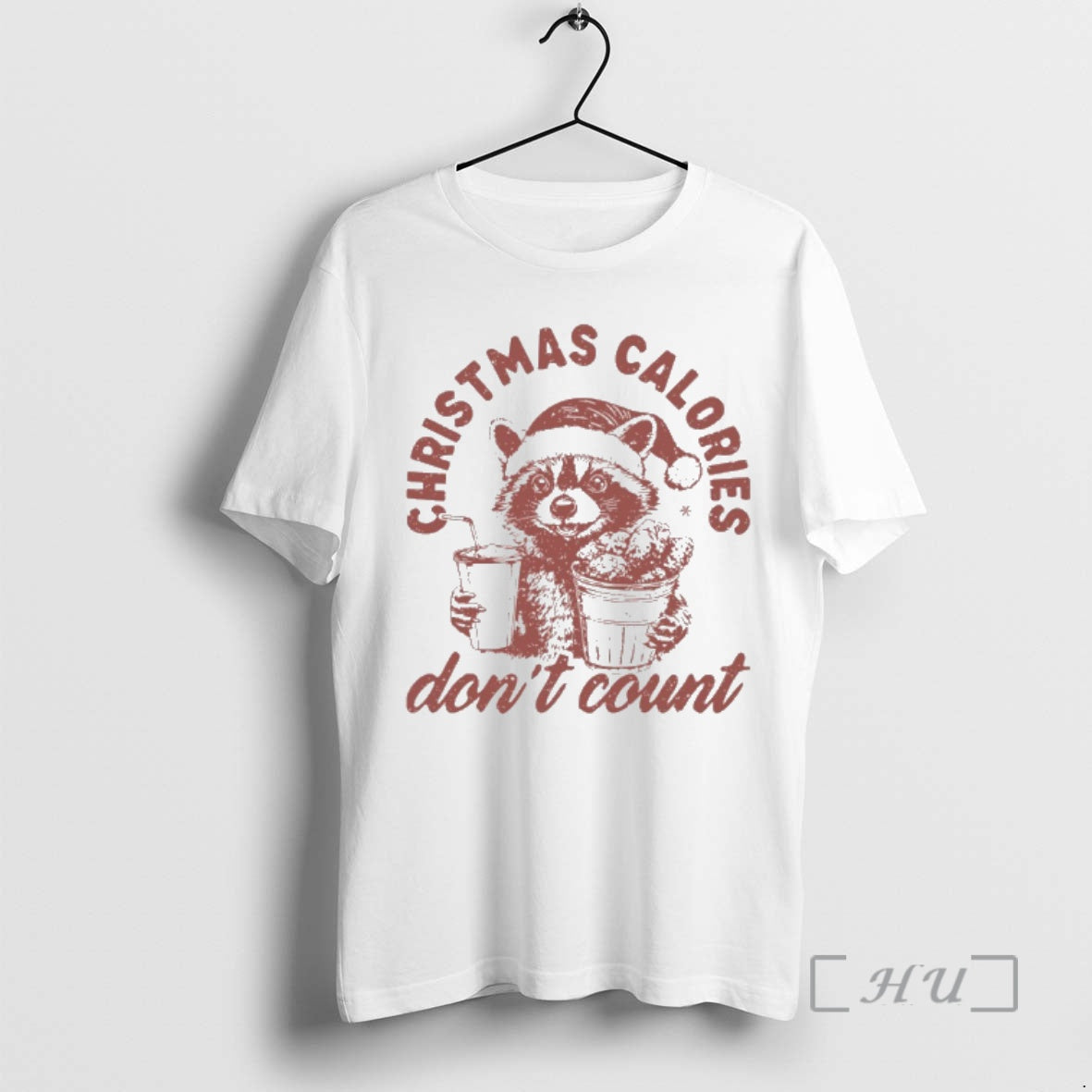 Officials Raccoon Christmas Calories Dont Count Shirt Hoodie Sweatshirt | PurePodTees.com