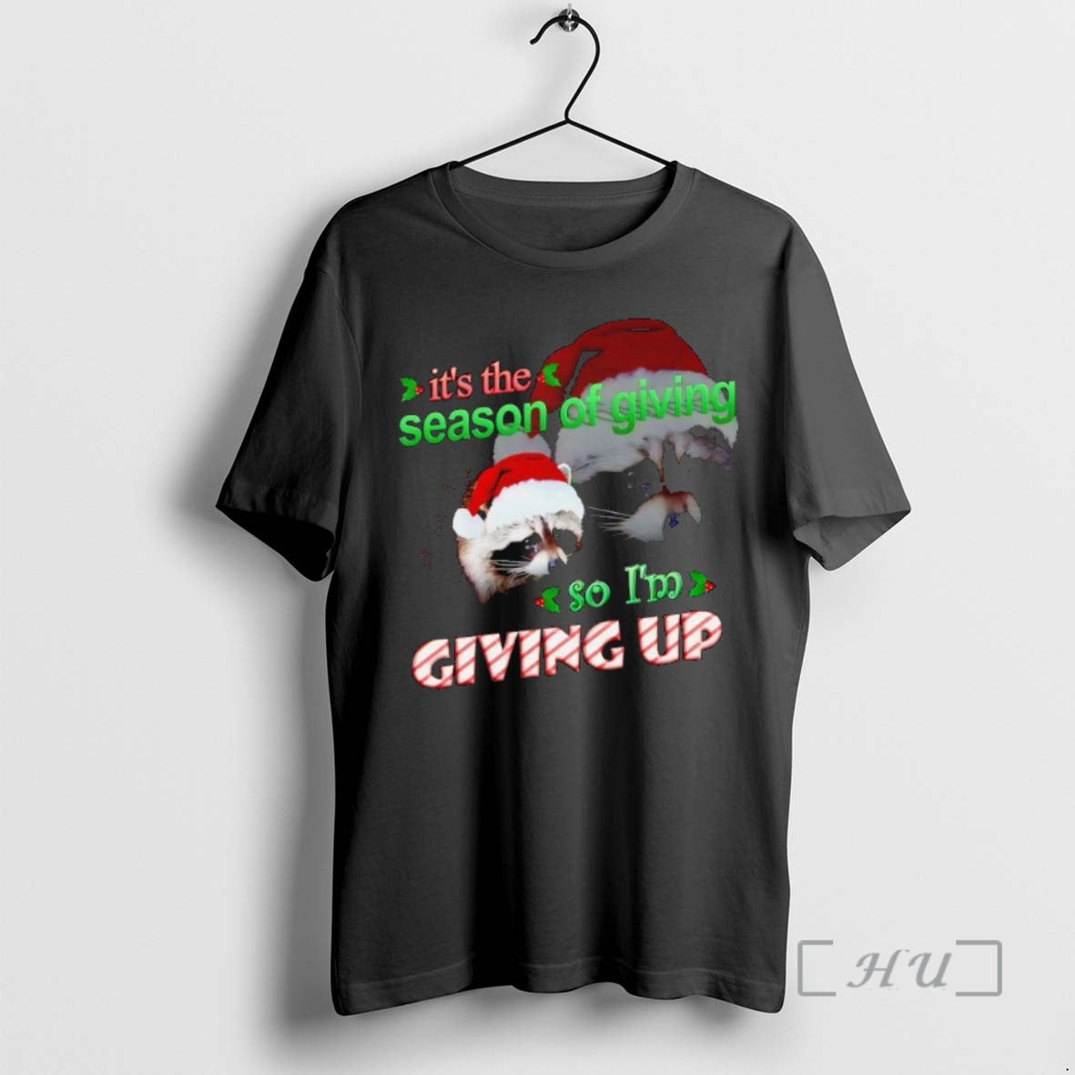 Officials Raccoon Santa Its The Season Of Giving So Im Giving Up Premium T Shirts Hoodie Sweatshirt | PurePodTees.com