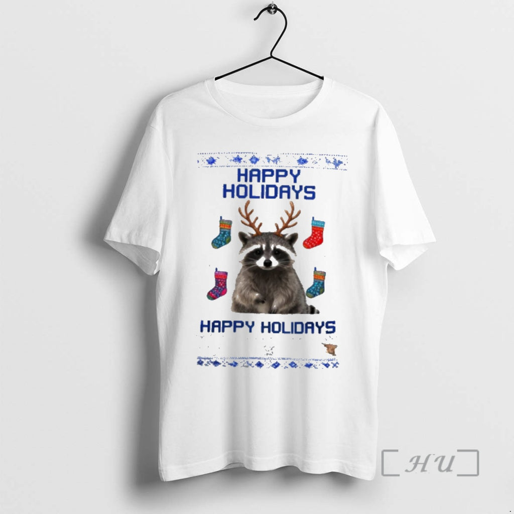 Officials Raccoon Happy Holiday Ugly Christmas Shirt Hoodie Sweatshirt | PurePodTees.com