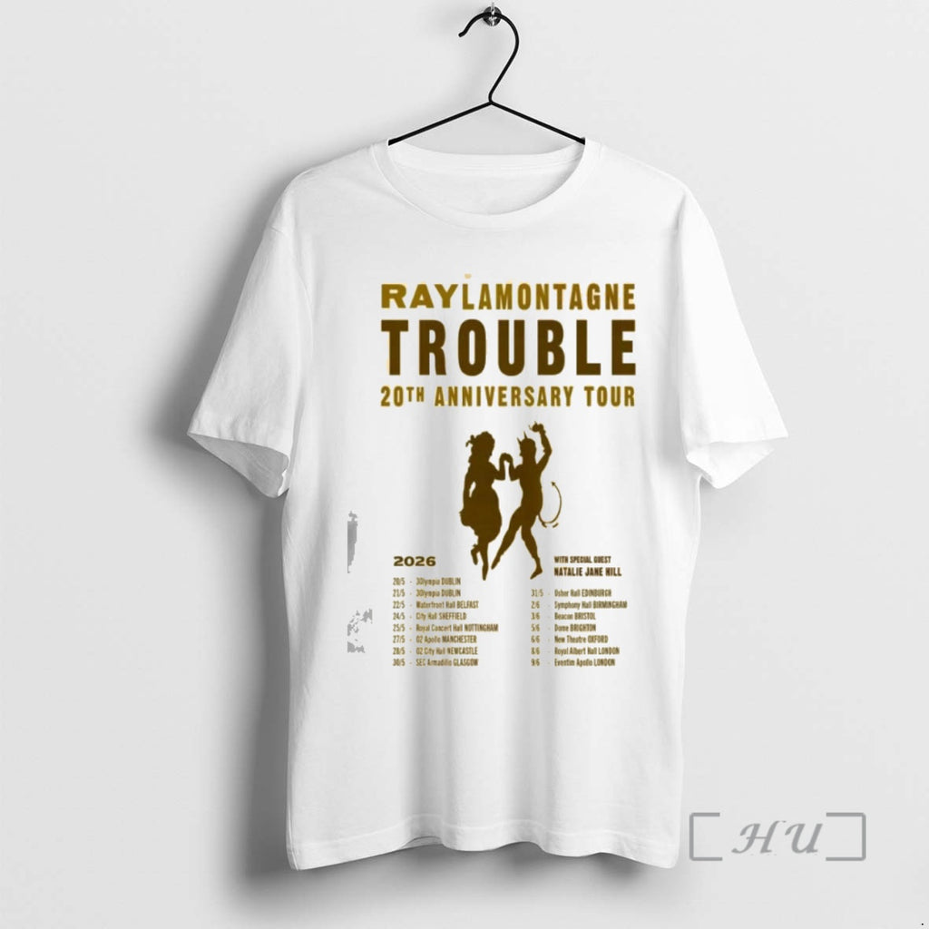 Officials Ray Lamontagne Trouble 20th Anniversary Tour 2026 Shirt Hoodie Sweatshirt | PurePodTees.com