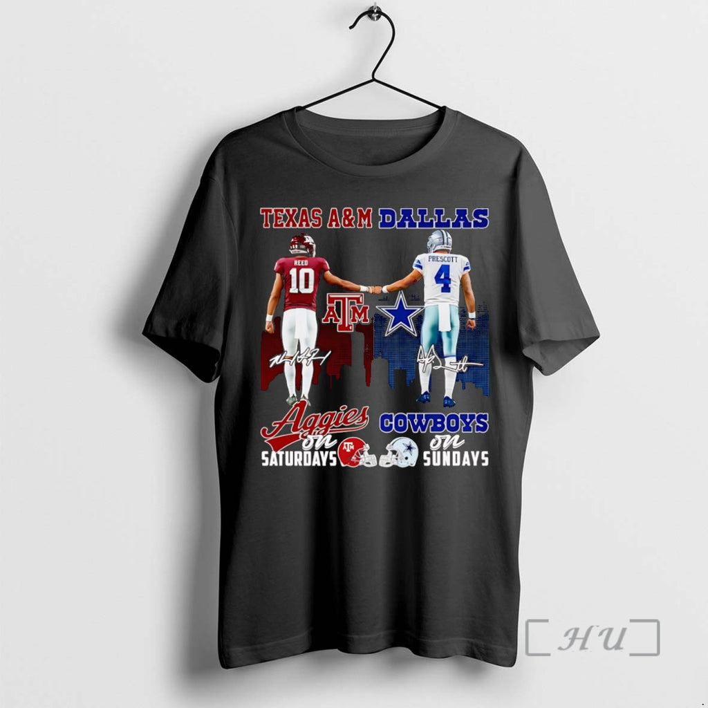 Officials Reed And Prescott Texas Am Aggies On Saturdays Dallas Cowboys On Sundays Premium Shirt Hoodie Sweatshirt