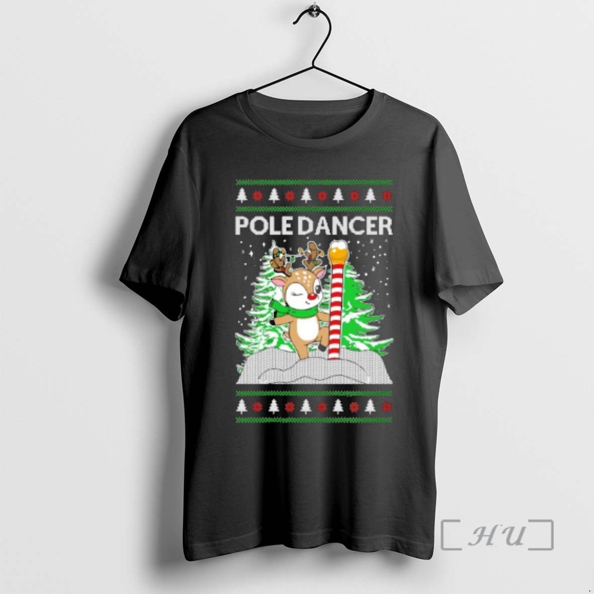Officials Reindeer Pole Dancer Ugly Christmas Sweat Shirt Hoodie Sweatshirt | PurePodTees.com