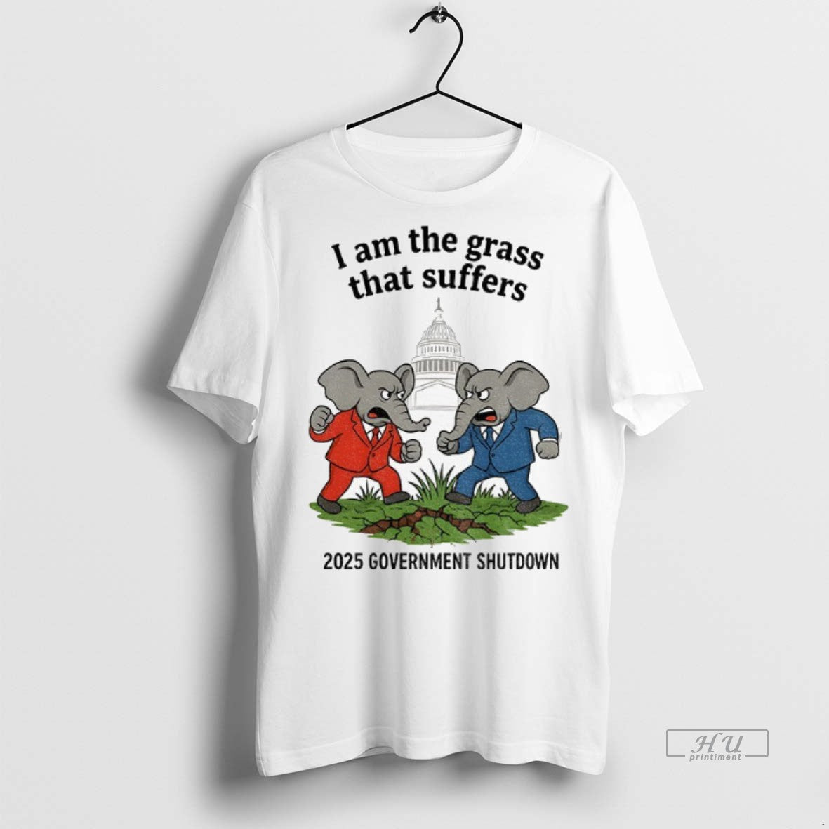 Officials Republican Elephant I Am The Grass That Suffers 2025 Government Shutdown Premium Shirt Hoodie Sweatshirt