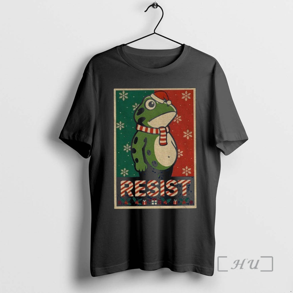 Officials Resist Frog Christmas Anti Fascism Political Shirt Hoodie Sweatshirt | PurePodTees.com