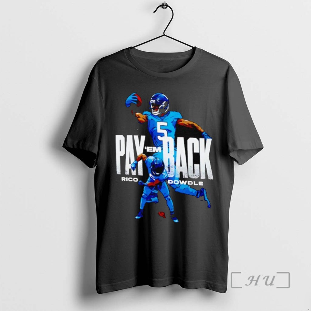 Officials Rico Dowdle Pay Em Back Carolina Panthers Football T Shirt Sweater