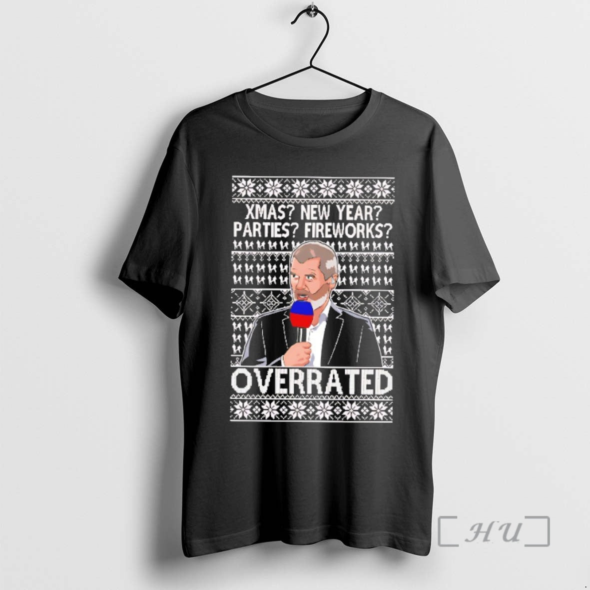 Officials Roy Keane Xmas New Year Parties Fireworks Overrated Christmas Shirt Hoodie Sweatshirt | PurePodTees.com