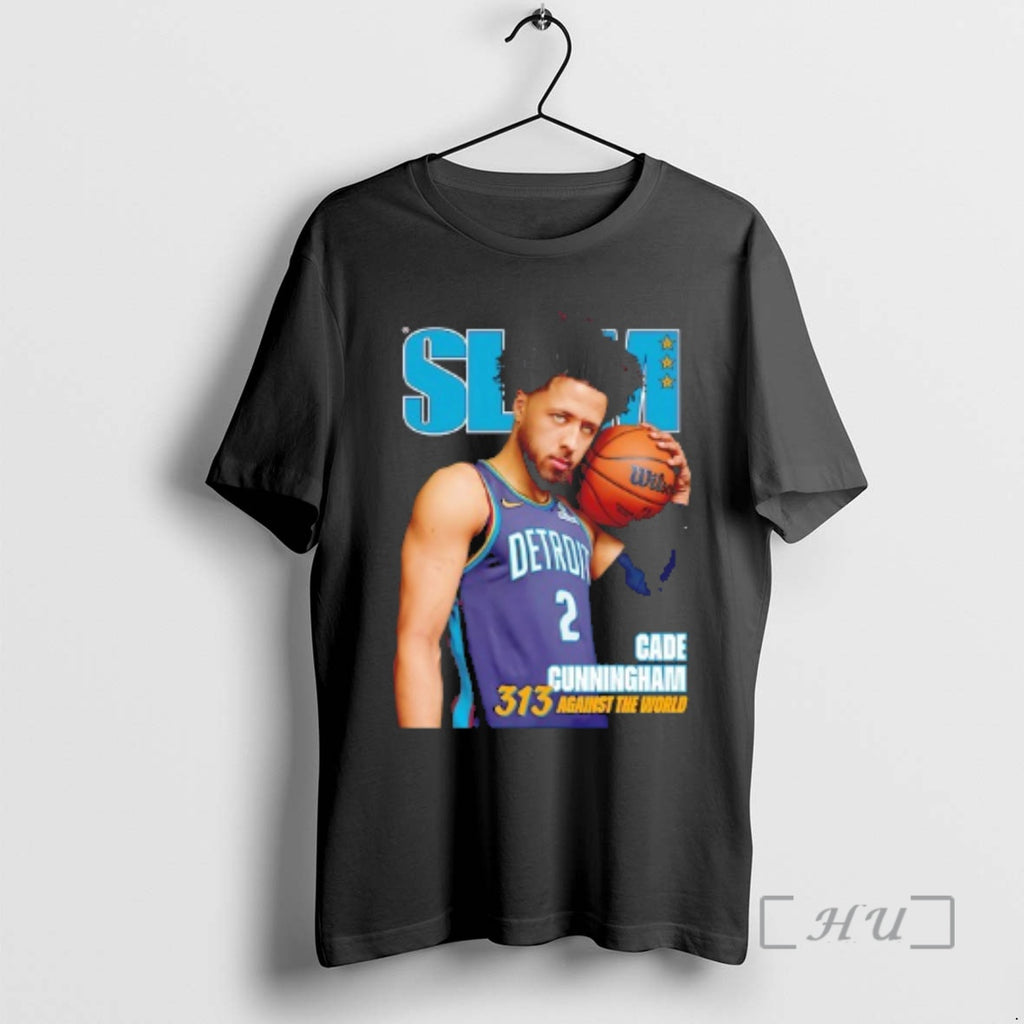 Officials Slam Cade Cunningham Detroit Pistons 313 Against The World Shirt Hoodie Sweatshirt | PurePodTees.com