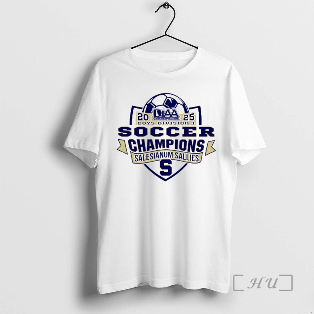 Officials Salesianum Sallies 2025 Diaa Soccer Champions Division1 Shirt Hoodie Sweatshirt | PurePodTees.com