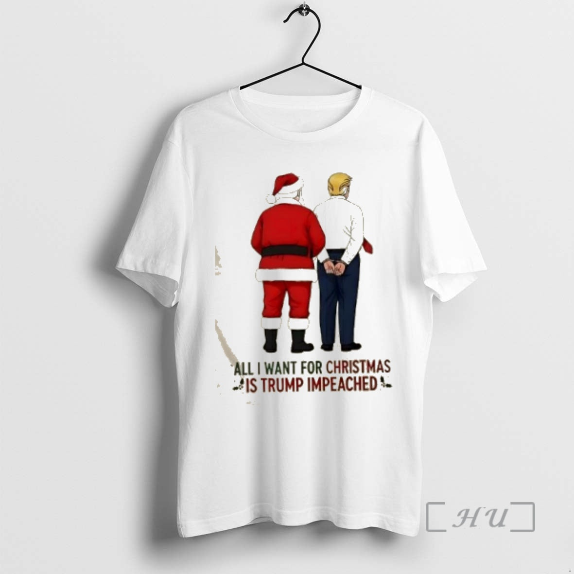 Officials Santa All I Want For Christmas Is Trump Impeached Shirt Hoodie Sweatshirt | PurePodTees.com