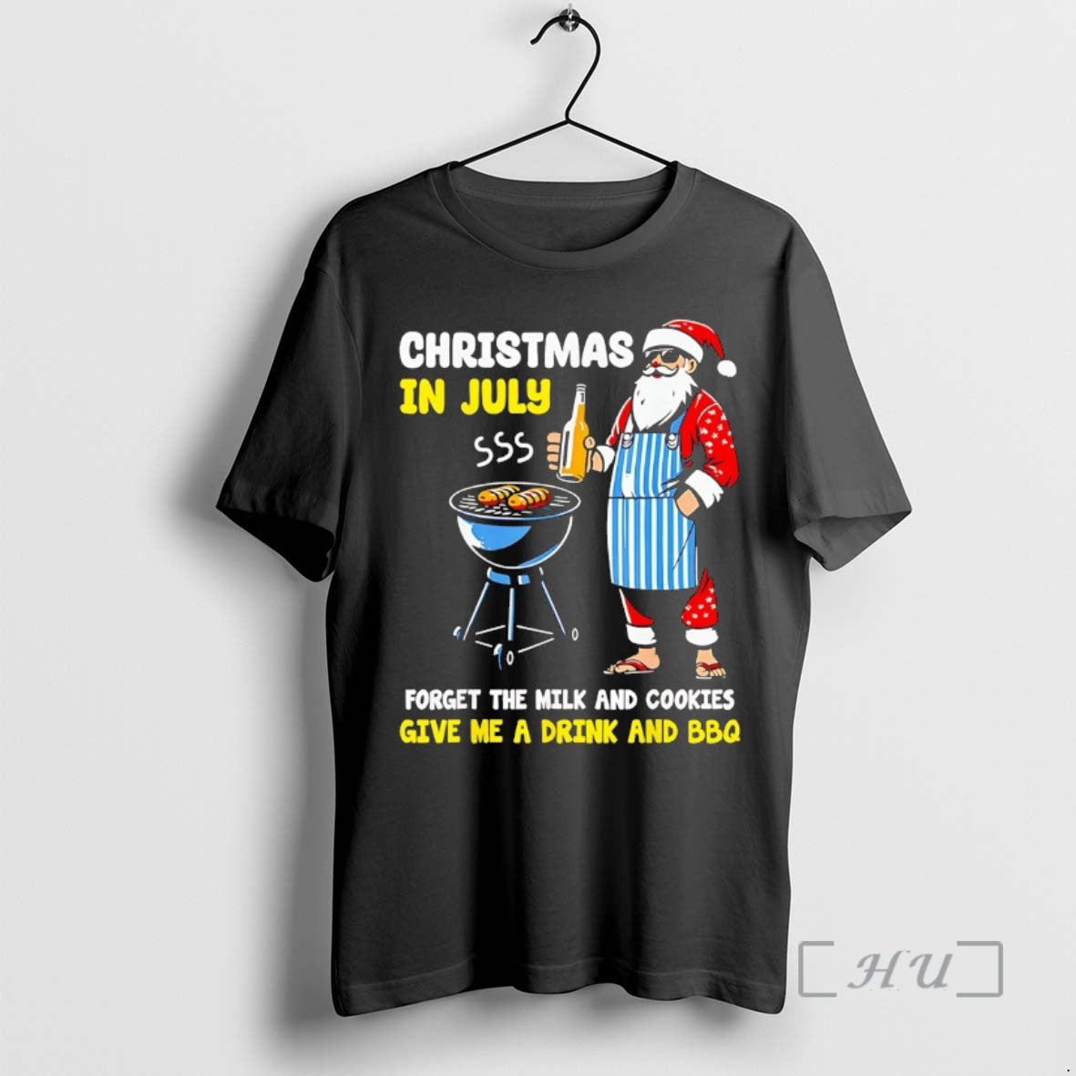 Officials Santa Christmas In July Forget The Milk And Cookies Give Me A Drink And Shirt Hoodie Sweatshirt | PurePodTees.com