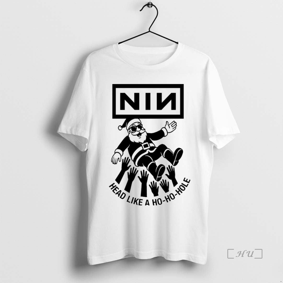 Officials Santa Claus Nin Head Like A Ho Ho Hoe Christmas White Premium T Shirts Hoodie Sweatshirt | PurePodTees.com