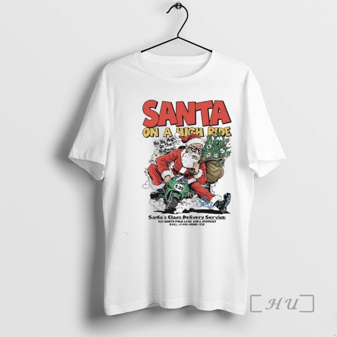Officials Santa On A High Ride Christmas Shirt Hoodie Sweatshirt | PurePodTees.com