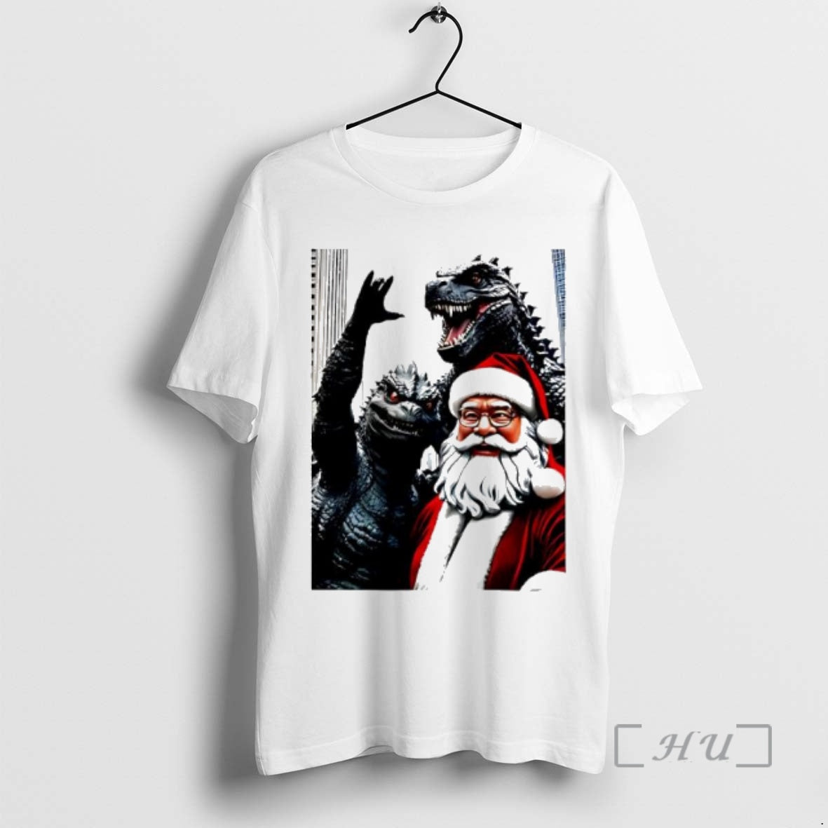 Officials Santa And Godzilla Christmas Geeky Holiday Shirt Hoodie Sweatshirt | PurePodTees.com