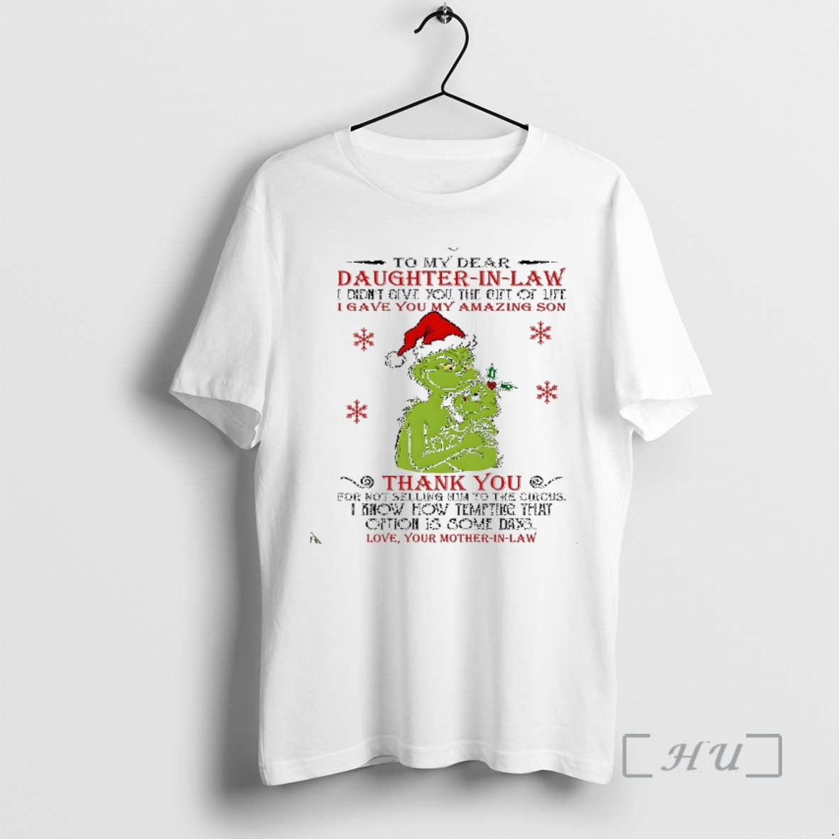 Officials Santa Hat Grinch To My Dear Daughter In Law I Didnt Give You The Shirt Hoodie Sweatshirt | PurePodTees.com