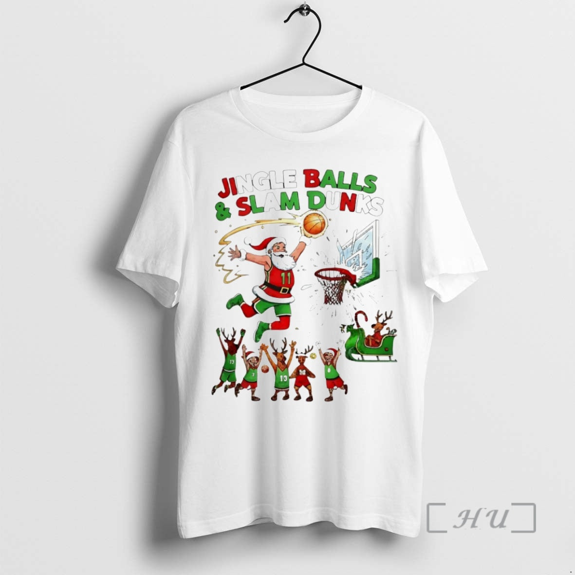 Officials Santa Jingle Balls And Slam Dunks Circle Shirt Hoodie Sweatshirt | PurePodTees.com