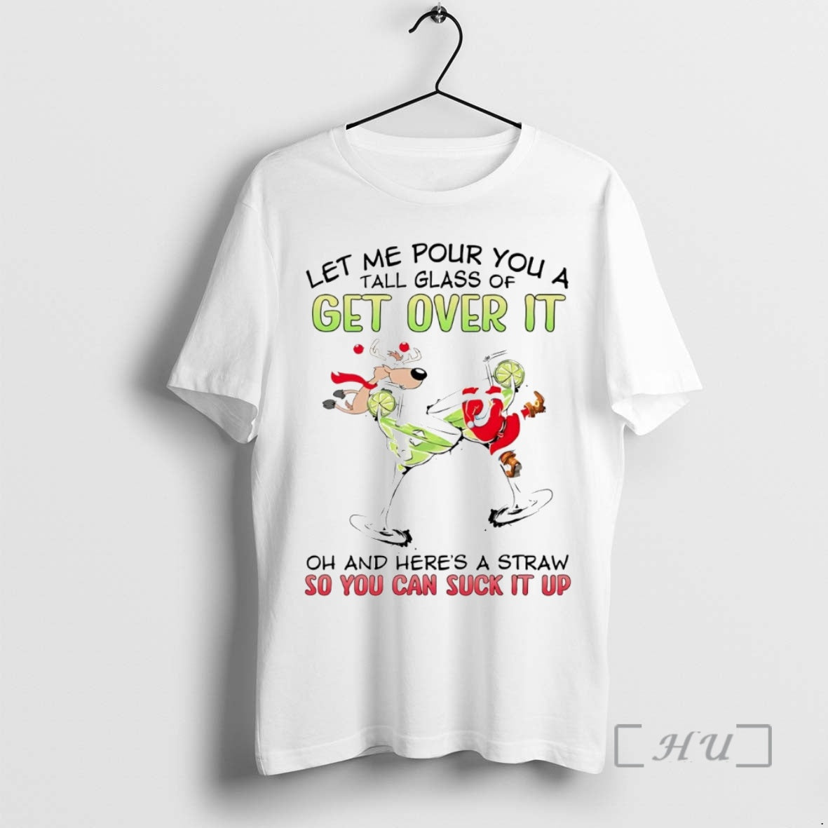 Officials Santa Let Me Pour You A Tall Glass Of Get Over It Christmas Premium Shirt Hoodie Sweatshirt | PurePodTees.com