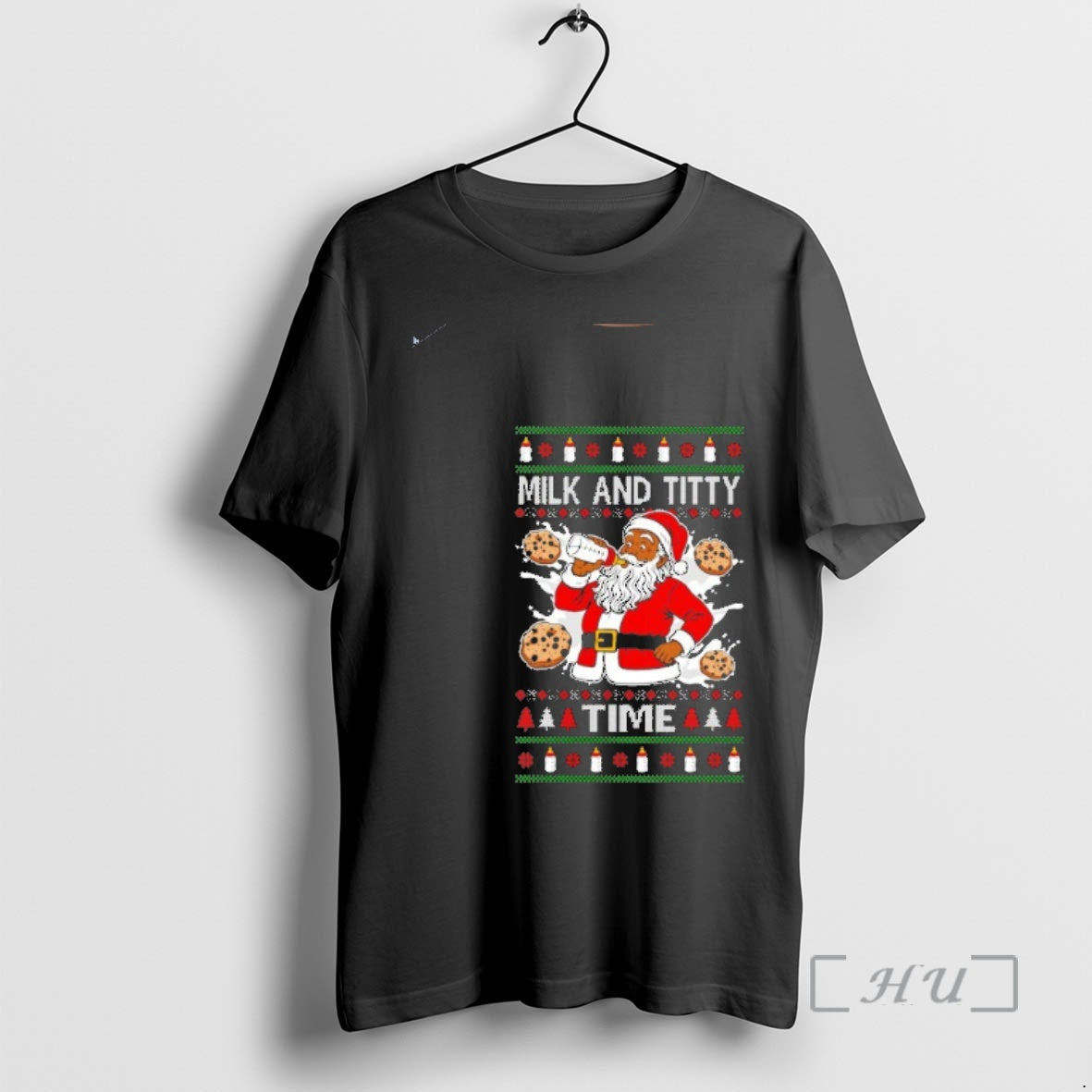 Officials Santa Milk And Titty Time Ugly Christmas Sweat Shirt Hoodie Sweatshirt | PurePodTees.com