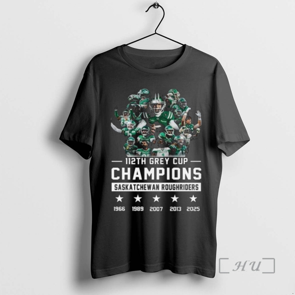 Officials Saskatchewan Roughriders 112th Grey Cup Champions 1966 2025 Players Circle Black Premium T Shirts Hoodie Sweatshirt