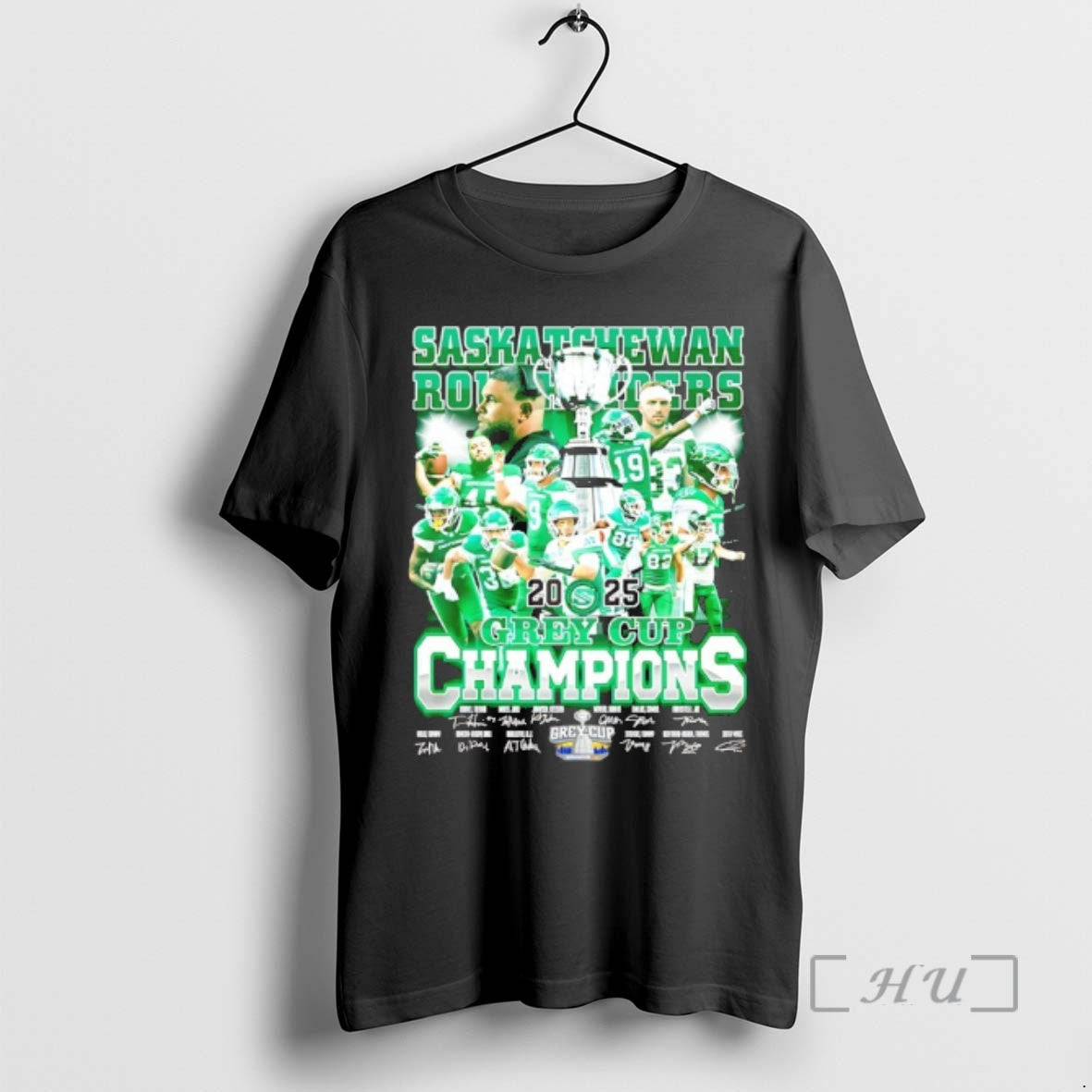 Officials Saskatchewan Roughriders 2025 Grey Cup Champions Signatures Shirt Hoodie Sweatshirt | PurePodTees.com
