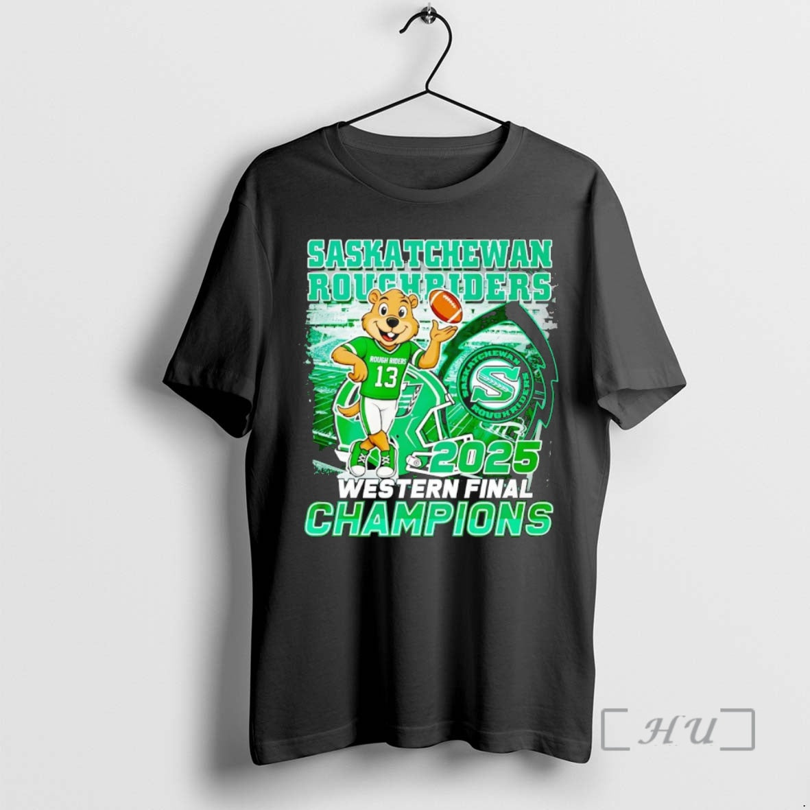 Officials Saskatchewan Roughriders 2025 Western Final Champions Mascot Shirt Hoodie Sweatshirt | PurePodTees.com