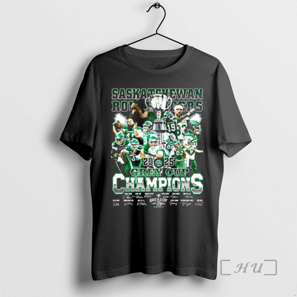 Officials Saskatchewan Roughriders Grey Cup Champions 2025 Player Signature Shirt Hoodie Sweatshirt | PurePodTees.com