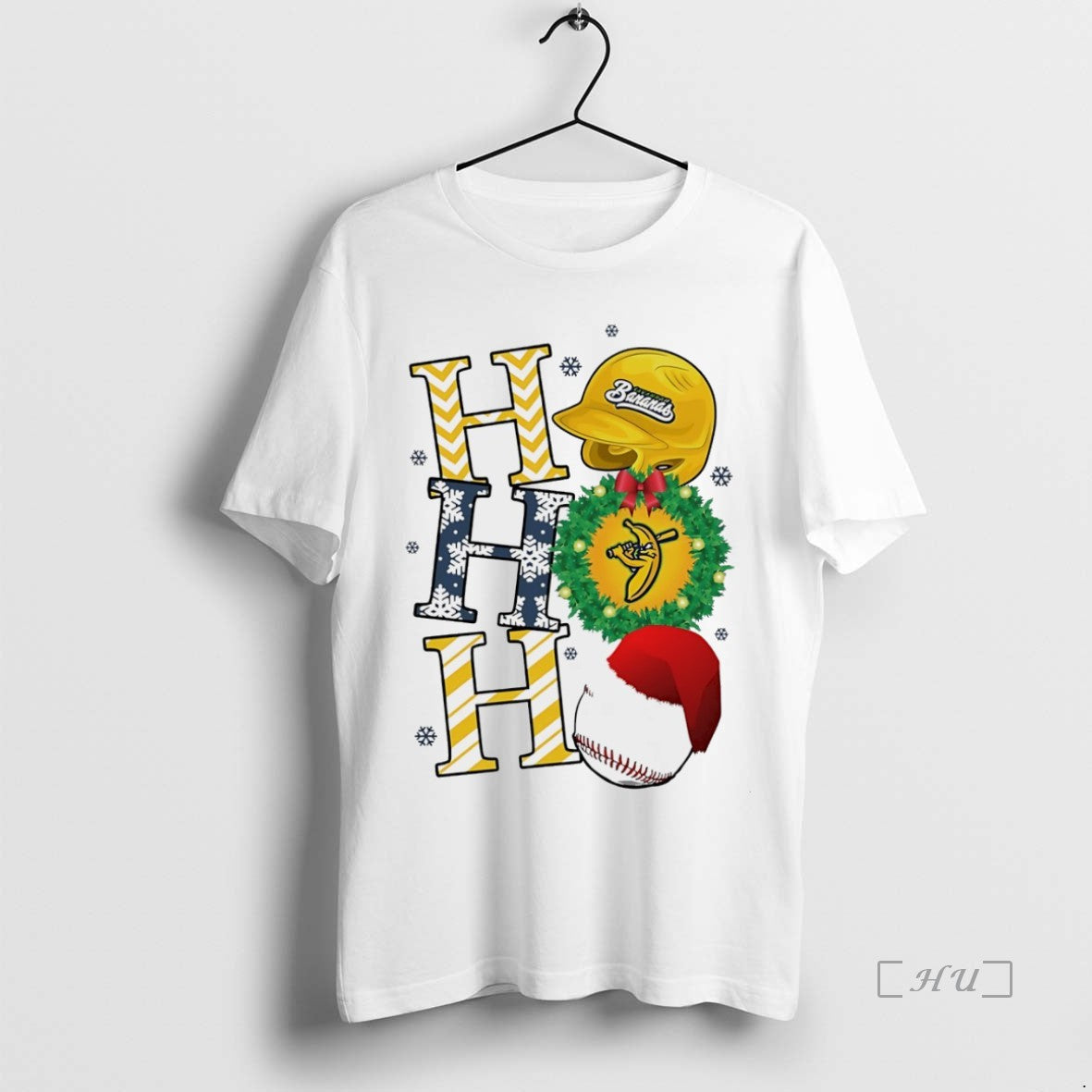 Officials Savannah Bananas Ho Ho Ho Holiday Baseball Christmas White Shirt Hoodie Sweatshirt | PurePodTees.com