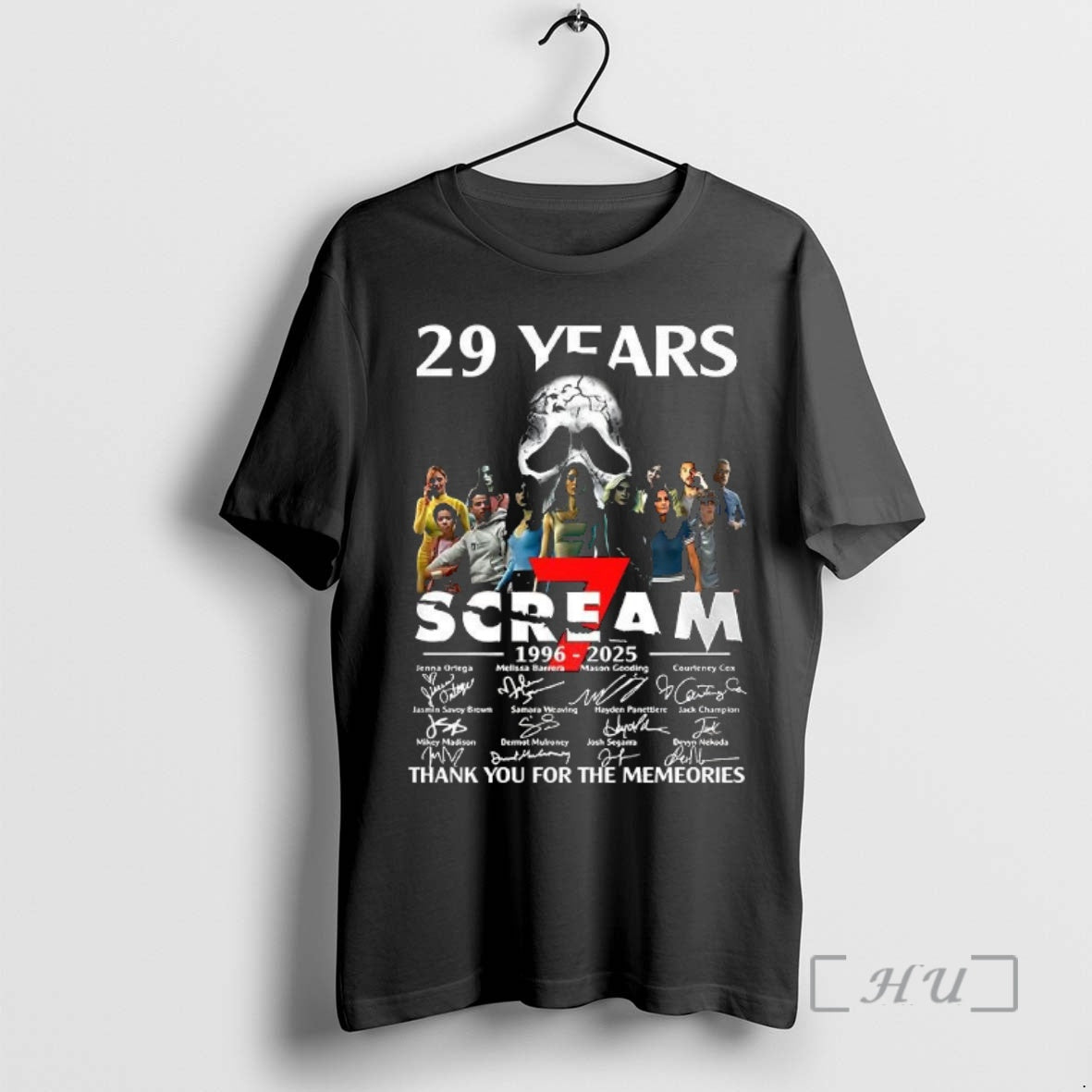 Officials Scream 7 29 Years Anniversary Thank You For Memories Actors Signature Premium T Shirts Hoodie Sweatshirt