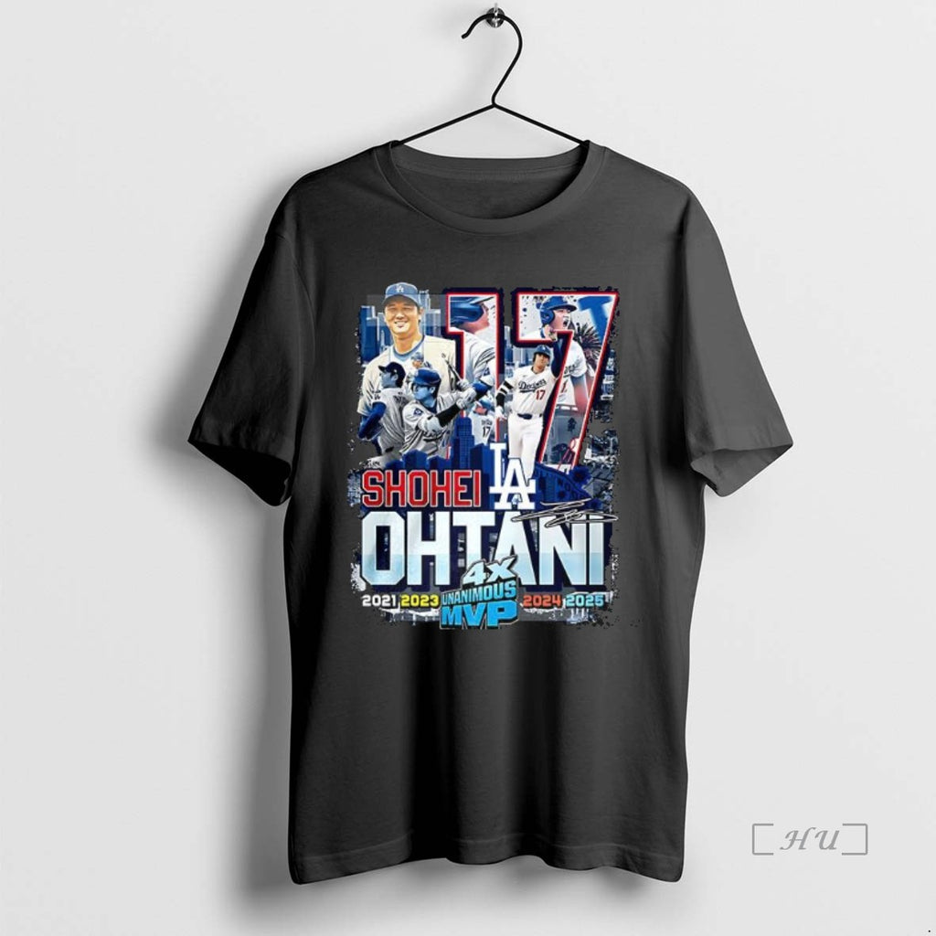 Officials Shohei Ohtani 4x Unanimous Mvp Signature Shirt Hoodie Sweatshirt | PurePodTees.com