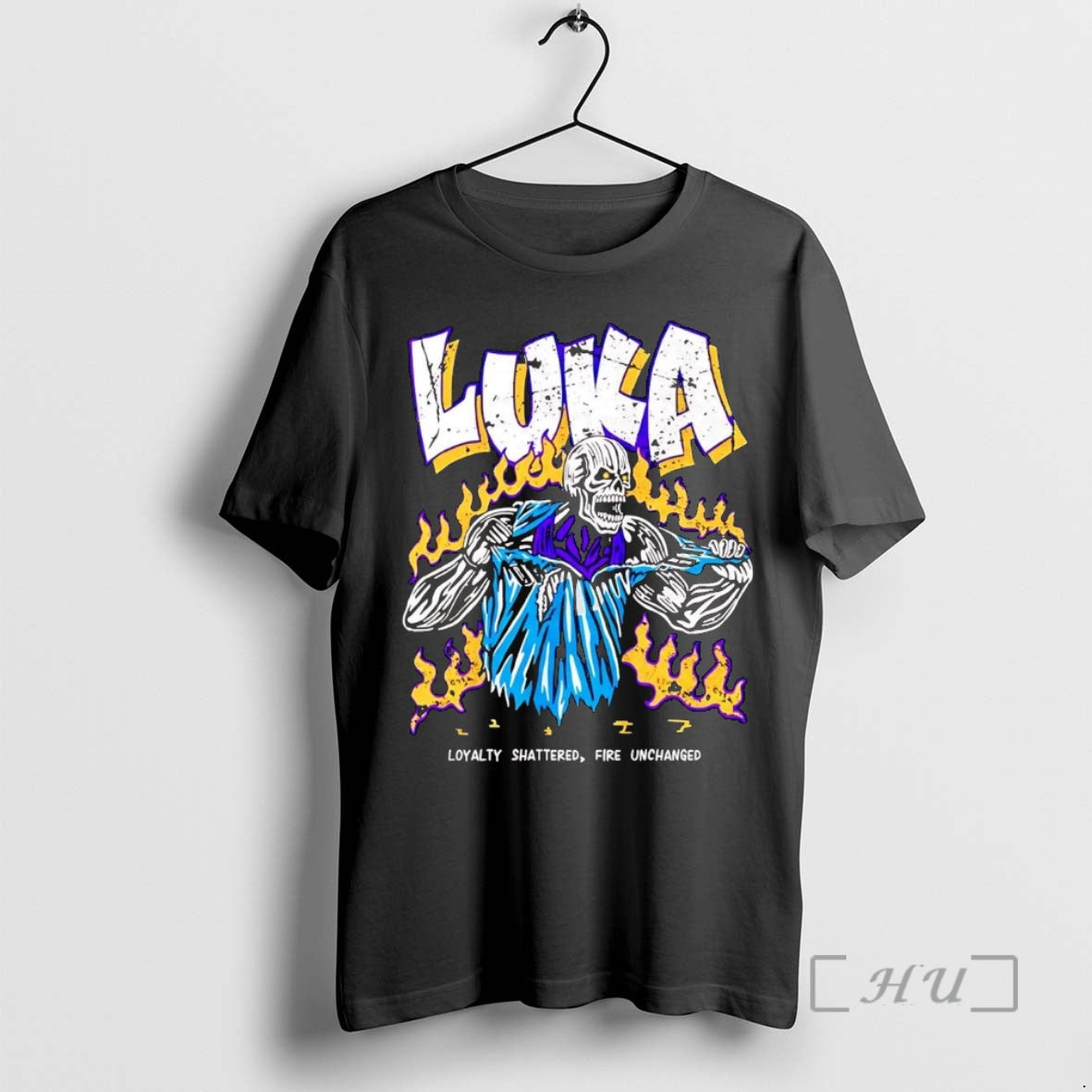 Officials Skeleton Luka Doncic Loyalty Shattered Fire Unchanged Shirt Hoodie Sweatshirt | PurePodTees.com