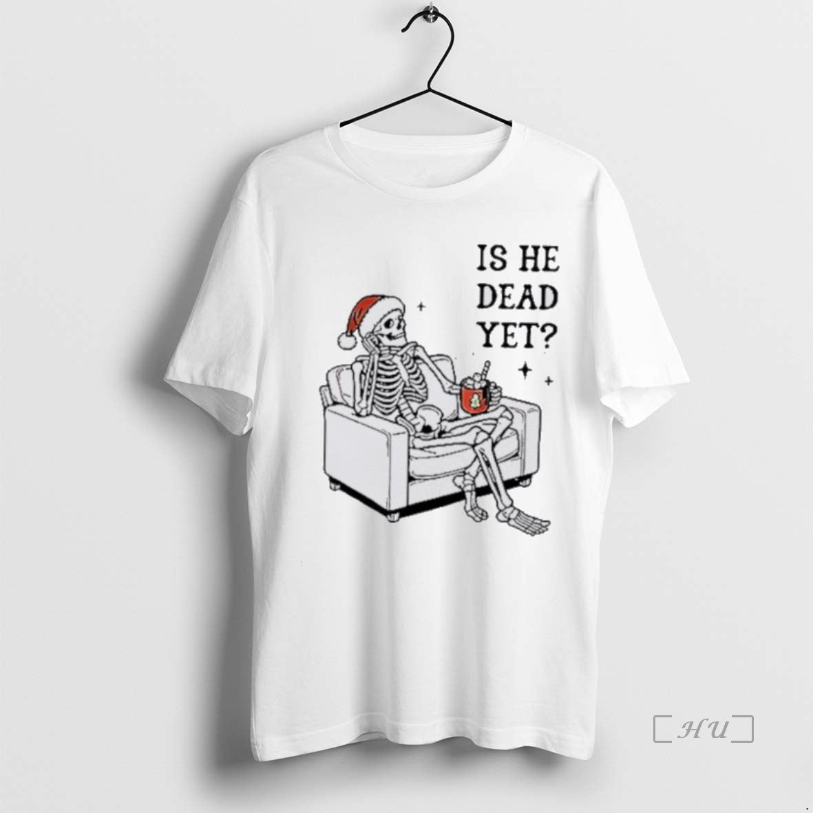 Officials Skeleton Santa Hat Is He Dead Yet Christmas Shirt Hoodie Sweatshirt | PurePodTees.com