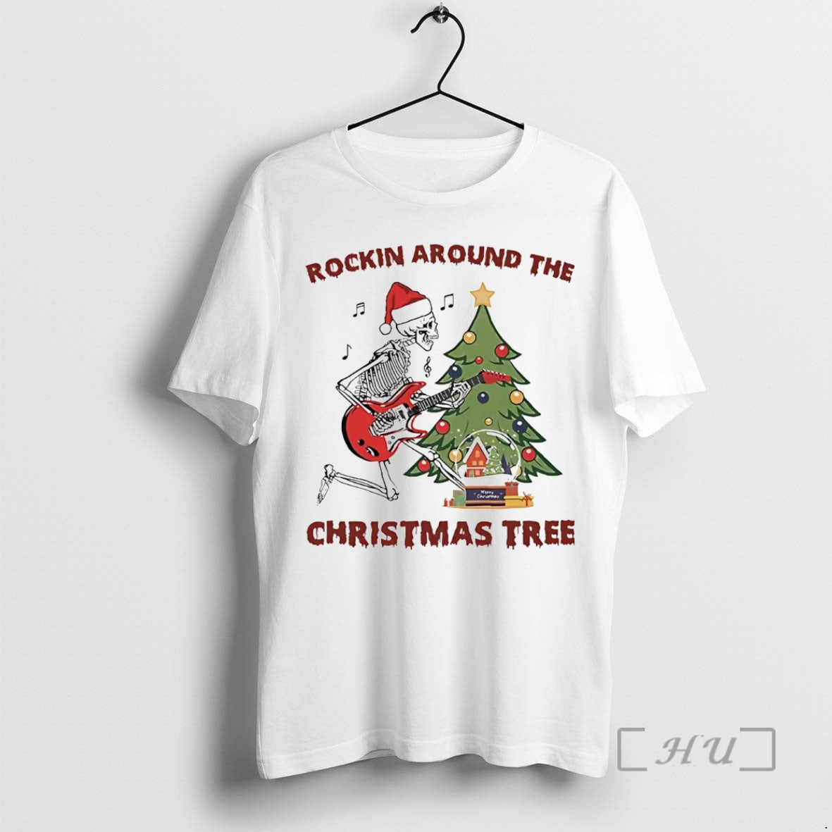 Officials Skeleton Rockin Around The Christmas Tree Shirt Hoodie Sweatshirt | PurePodTees.com