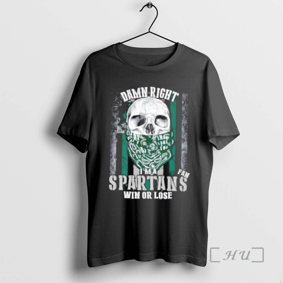 Officials Skull Damn Right Im A Michigan State Spartans Fan Win Or Lose Us Flag Shirt Hoodie Sweatshirt | PurePodTees.com
