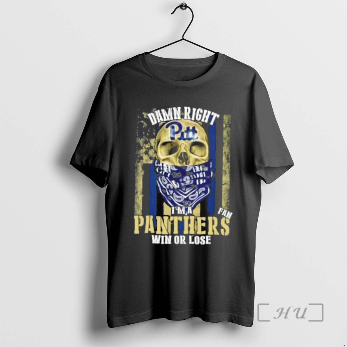 Officials Skull Damn Right Im A Pittsburgh Panthers Fan Win Or Lose Us Flag Premium Shirt Hoodie Sweatshirt | PurePodTees.com