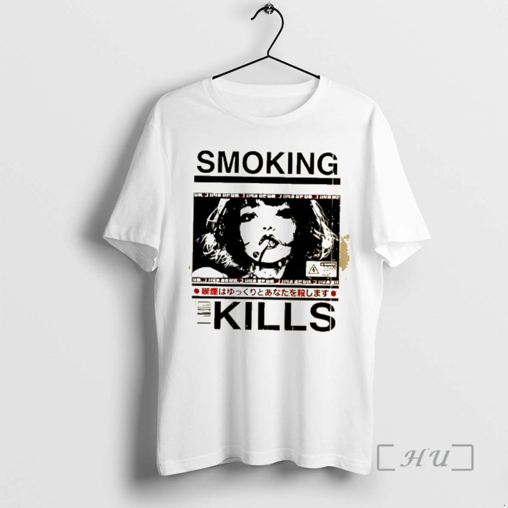 Officials Smoking Kills Retro Manga Anime Graphic Style