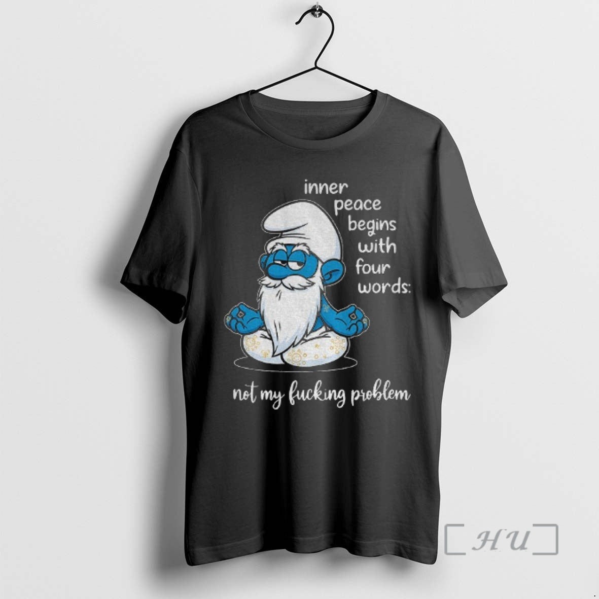 Officials Smurf Yoga Inner Peace Begins With Four Words Not My Fucking Problem Premium Shirt Hoodie Sweatshirt