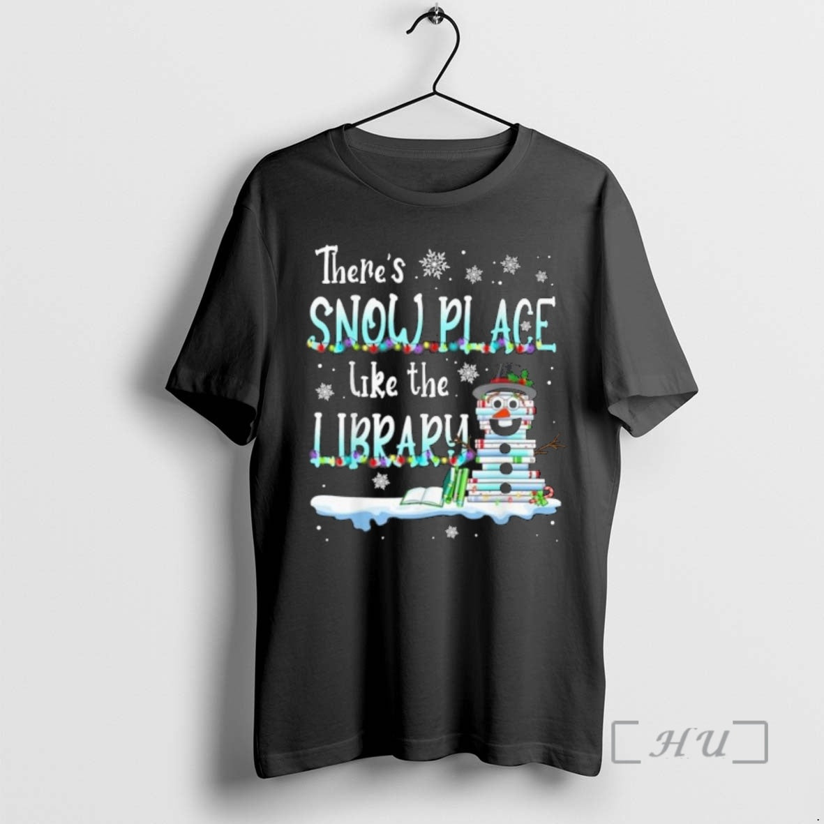 Officials Snowman Theres Snow Place Library Merry Christmas Shirt Hoodie Sweatshirt | PurePodTees.com