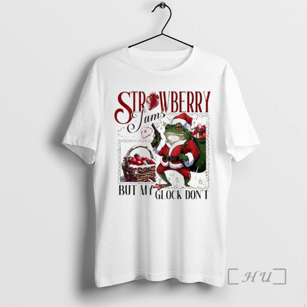 Officials Strawberry Jams But My Glock Dont Christmas Frog Shirt Hoodie Sweatshirt | PurePodTees.com